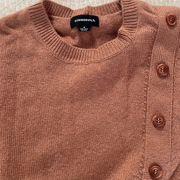 Sunmersalt Luxe Cashmere Blend Sweater Pant & Button Crewneck Sweater Set - Picture 4 of 4